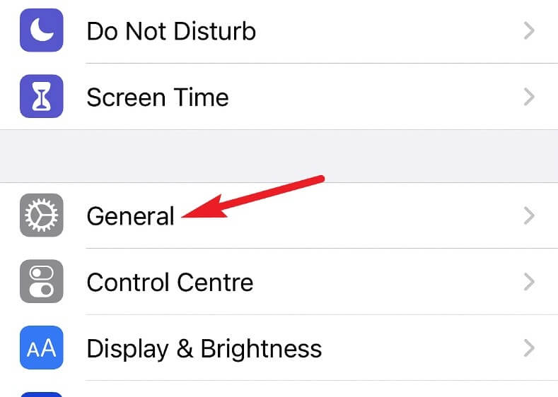 Go to ‘General’ from your iPhone settings