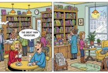 bookstore coffee shop illustration