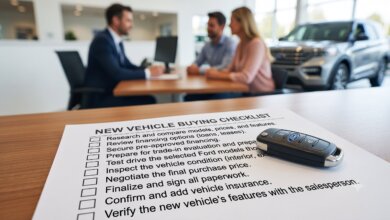 car buying checklist for Washington shoppers reviewing vehicle options at local dealership